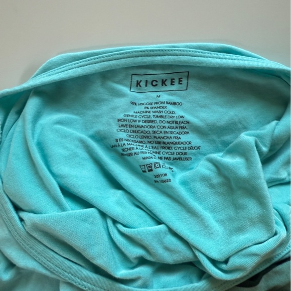 Kickee Pants Santa Dinos Women’s Loosey Goosey Teal Green Holiday Pajama Set - Picture 4 of 6